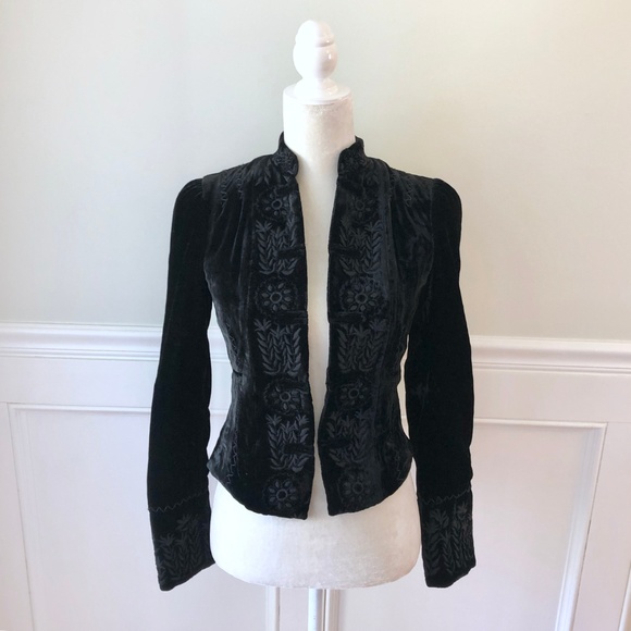 BCBGMaxAzria Black Velvet Blazer - Picture 3 of 7